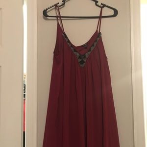 Express Plum Cocktail Dress with beaded neckline